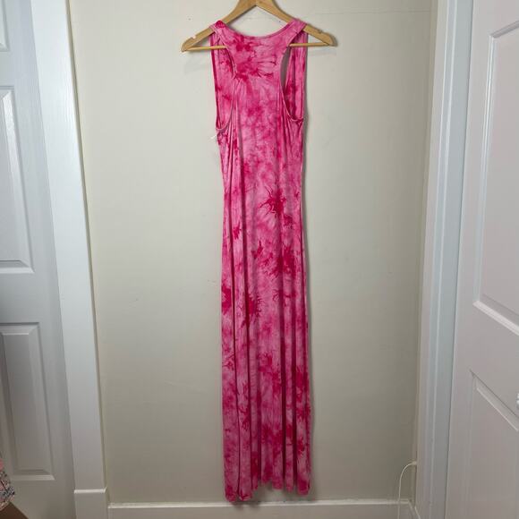West Kei Pink Tie Dye Racer Back Maxi Dress Size S - Picture 3 of 7